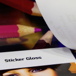 Glossy sticker material